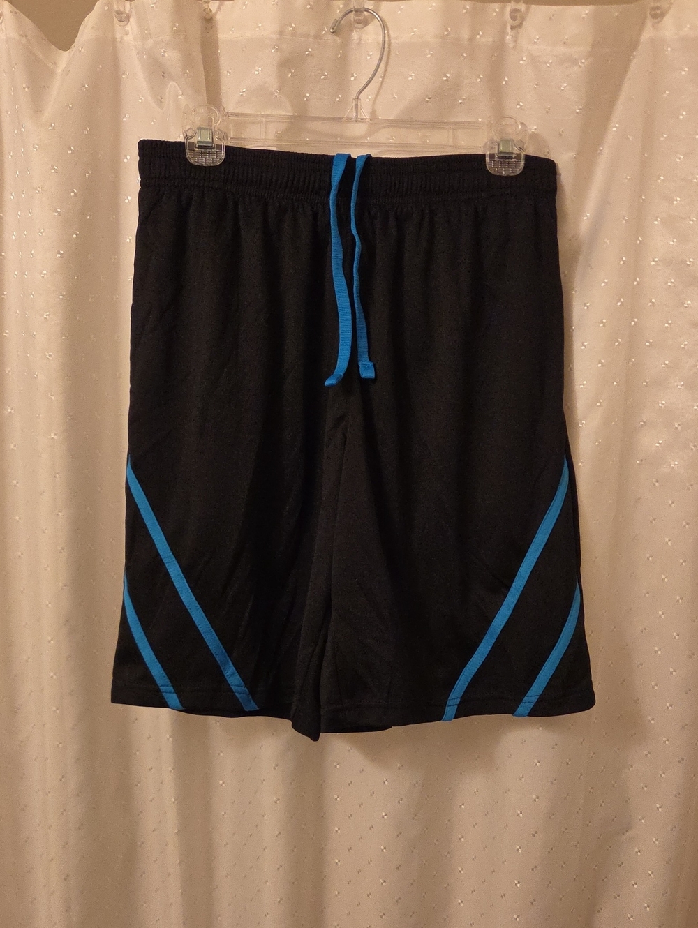 🍁4/$25 Men's Black Athletic Shorts with Blue Accent Drawcord